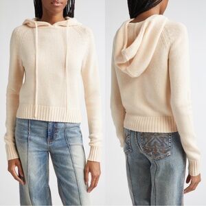 Zimmermann Wool & Cashmere Hoodie Sweater Macadamia Beige US 6 AU 1 NWT